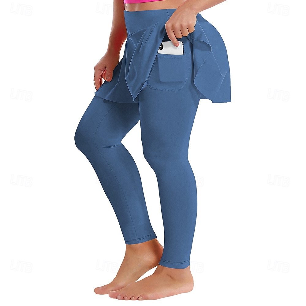 Mujer Tallas Grandes pantalones Polainas Mallas De Deporte Longitud total Cintura Media Plano Bolsillos laterales 2 en 1 Confortable Levantamiento de tope Control de barriga Yoga Casual Diario Gris 2025 - $18.99 –P5
