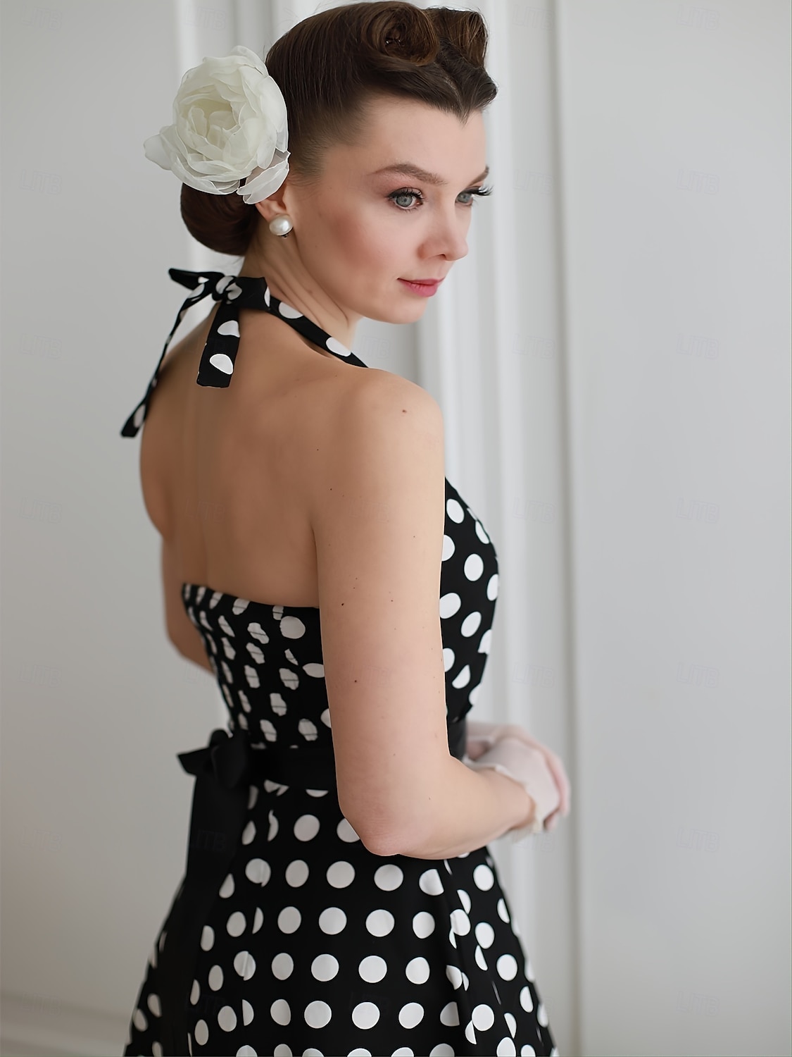 Epocă 1950 rockabilly Lungime Genunchi Rochie Flapper Rochii O rochie de linie Buline Mulată Gâtul halter Pentru femei Halloween Carnaval ziua îndragostiților Petrecere Casual Petrecere ceai Adulți 2025 - $25.99 –P24
