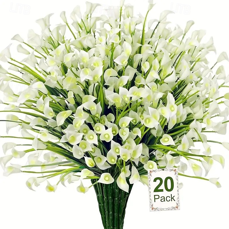 Confezione da 20 gigli artificiali Kara da esterno, fiori finti in plastica con protezione UV per giardino, veranda, cortile, ufficio, cornice di finestre, scrivania e decorazione per la casa – del 2025 a $27.99 –P3