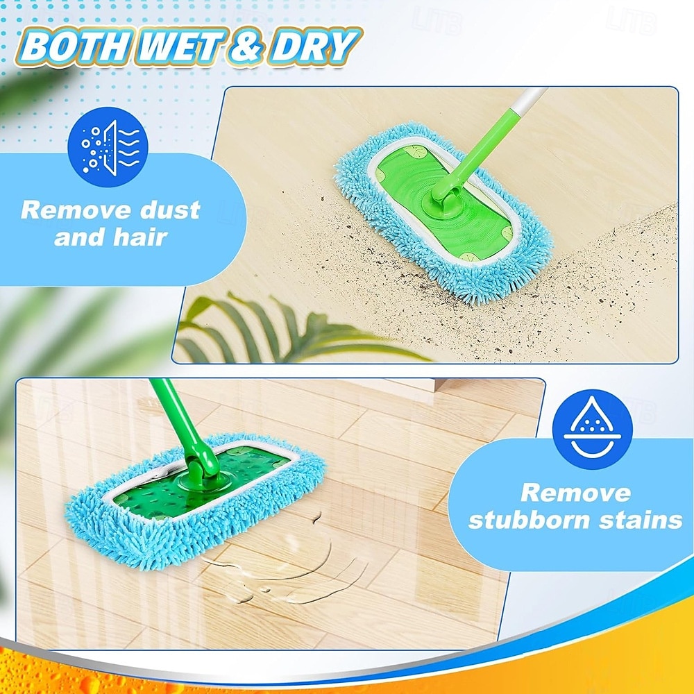 set di panni per mocio in microfibra riutilizzabili da 12 pollici, ricariche per mocio lavabile per pavimenti bagnati &lavaggio a secco, compatibile con la maggior parte dei mop piatti, testine del 2025 a $13.99 –P3