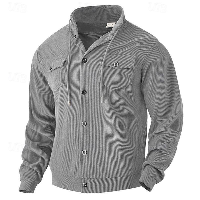 Herren Sweatshirt Kapuzenpullover mit Knöpfen Schwarz Armeegrün Braun Khaki Grau Stehkragen Einfach Tasche Kordelzug Fronttasche Sport & Outdoor Lässig Täglich Streetwear Cool Designer Herbst 2025 - $32.99 –P1
