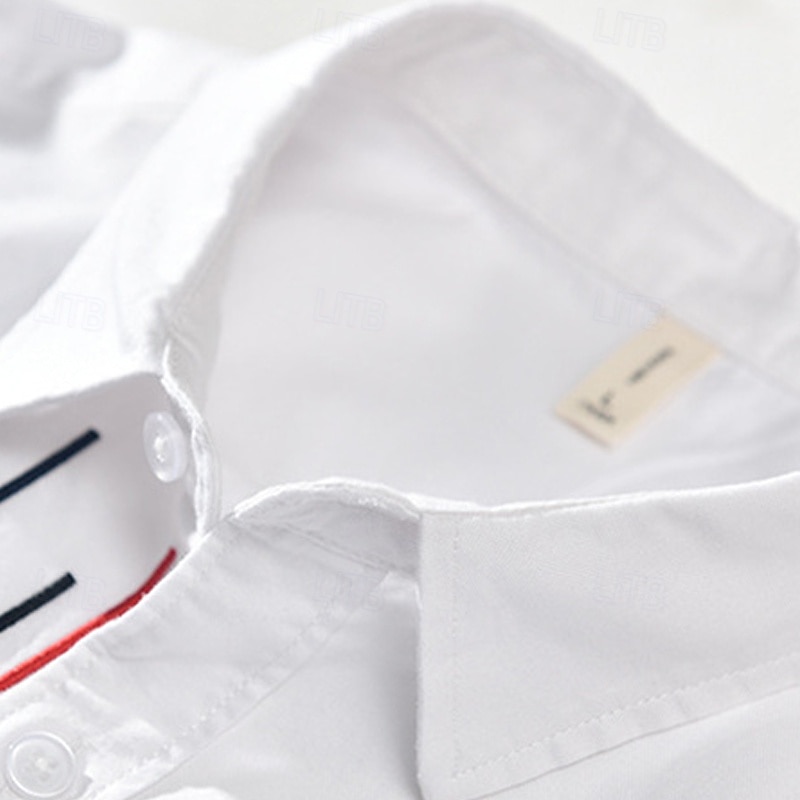 Men's Shirt Summer Shirt Casual Shirt Beach Shirt Button Up Shirt White Pink Gray Light Blue Long Sleeve Plain Lapel Vacation Hawaiian Clothing Apparel 100% Cotton Fashion Casual Comfortable 2026 - $45.99 –P6