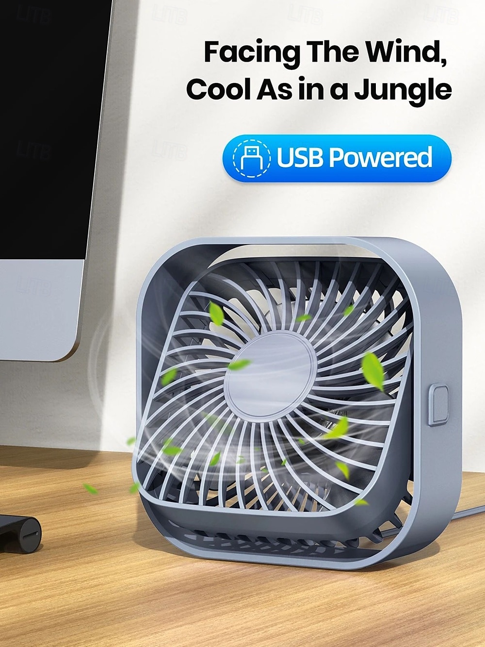 TOPK Mini Portable Fan USB Desk Fan Table Strong Airflow &Quiet Operation 3 Speed Wind 360Rotatable Standing fans for room Home 2025 - $21.99 –P4