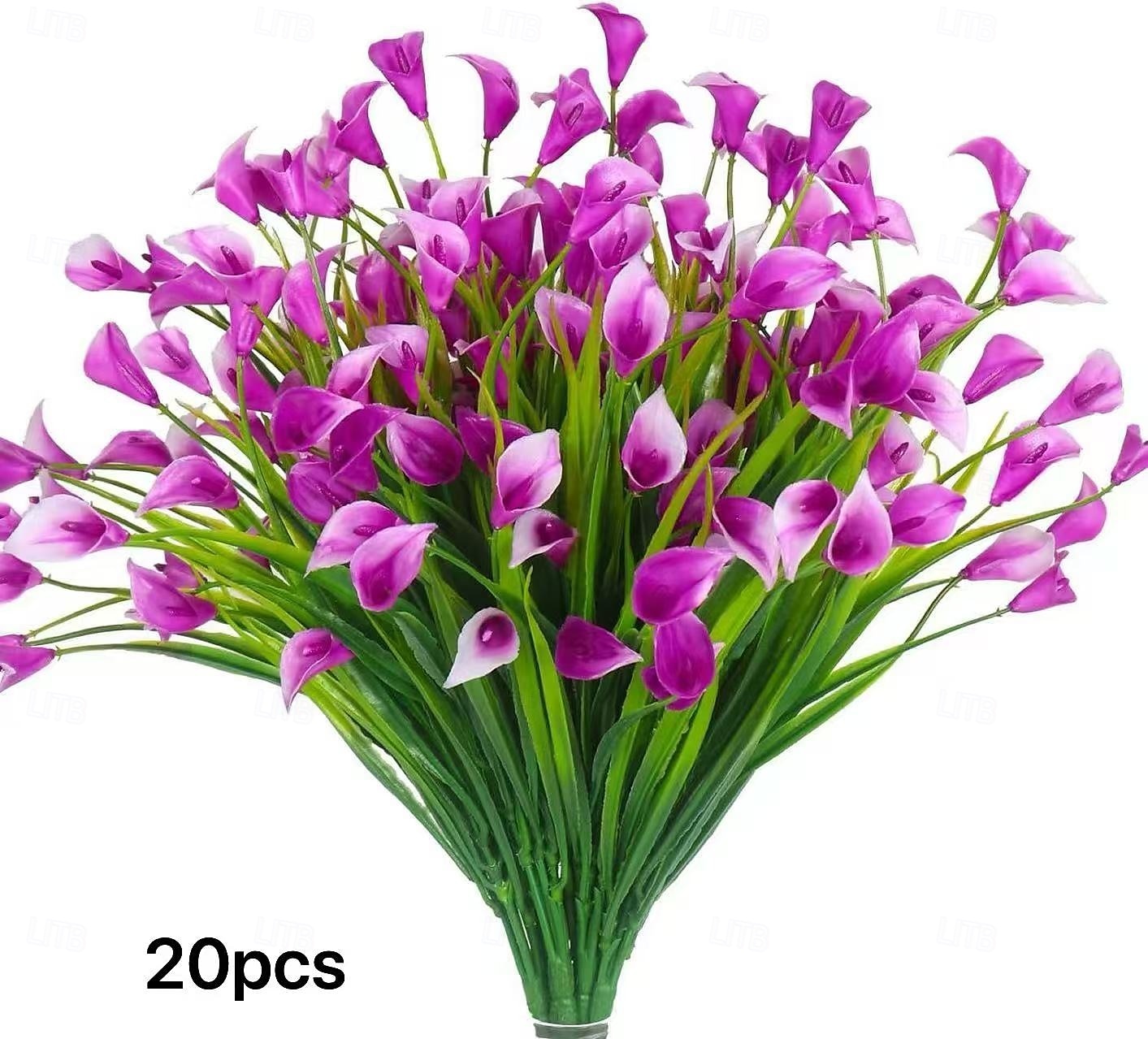 Confezione da 20 gigli artificiali Kara da esterno, fiori finti in plastica con protezione UV per giardino, veranda, cortile, ufficio, cornice di finestre, scrivania e decorazione per la casa – del 2025 a $27.99 –P9