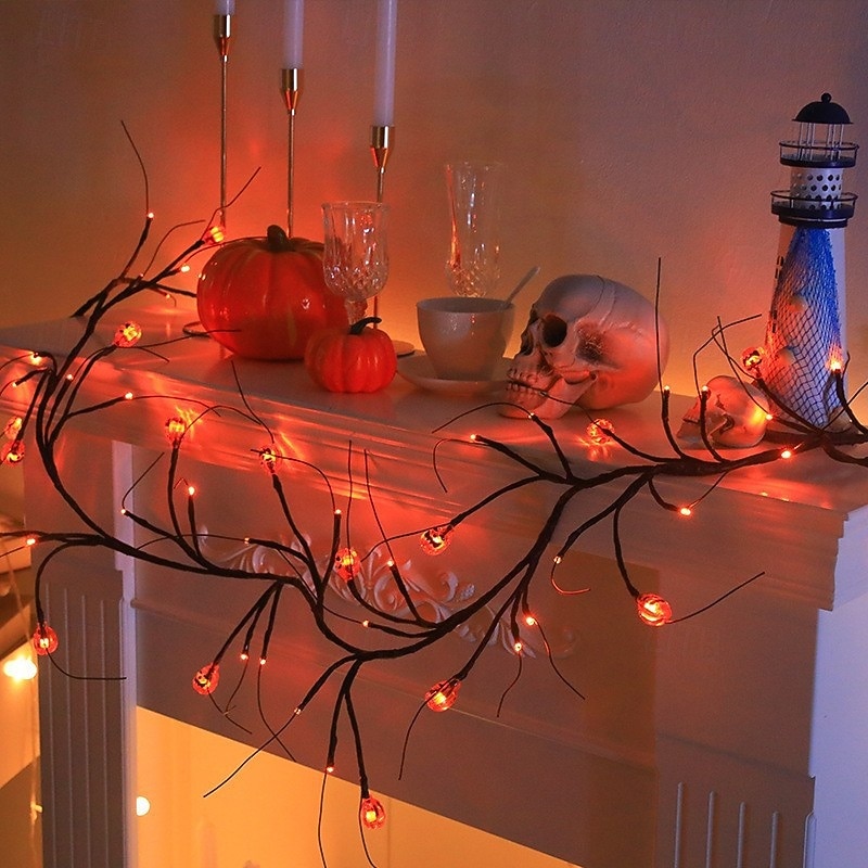 LED Halloween Decorative Branch Lights with Bat Pumpkin Vine Design Battery Operated Festival Atmosphere Lighting for Bar, Party, Indoor & Outdoor Decor 2026 - $26.99 –P5