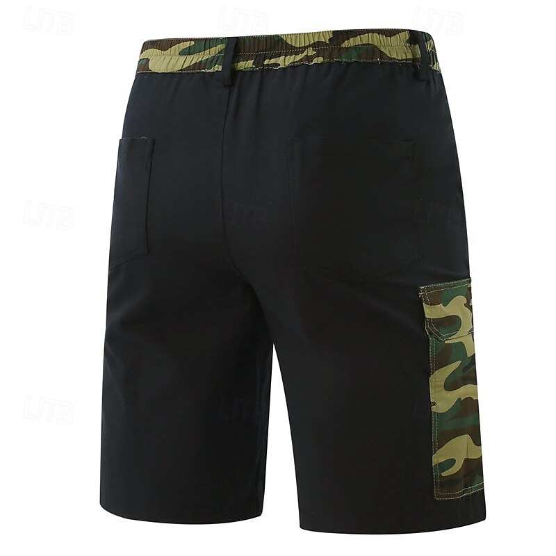 Herren Cargo-Shorts Shorts Sommershorts Patchwork Mehrere Taschen Tarnung Komfort tragbar Knielang Outdoor Sport Täglich Mode Lässig Schwarz Armeegrün 2025 - $25.99 –P12