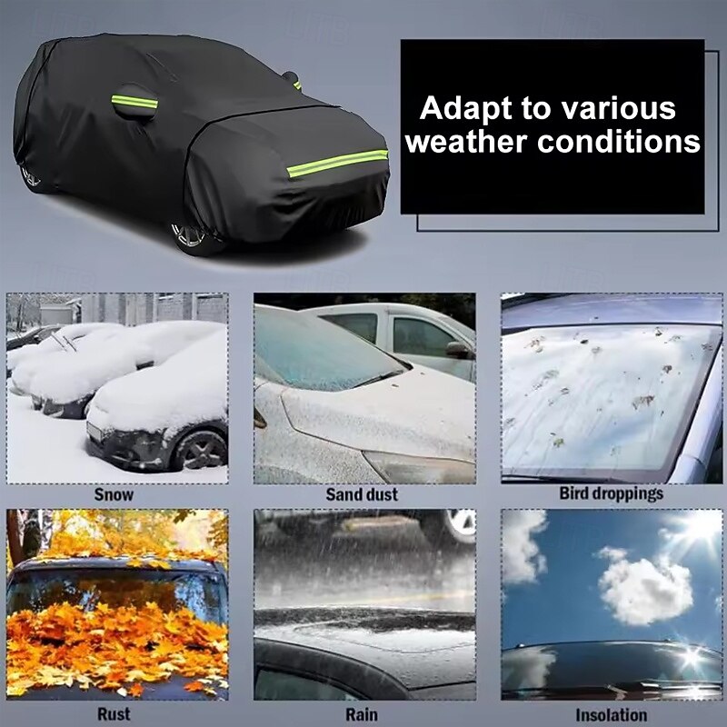 Extra sterke, waterdichte autohoes, ultieme Peva-bescherming tegen regen, sneeuw, uv-straling, wind en stof met reflecterende strip 2026 - $37.99 –P11