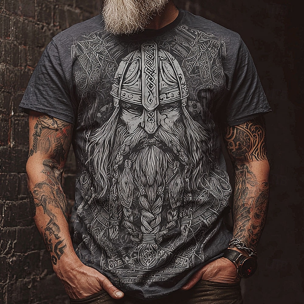 Pánské 3D Viking Keltové Tričko Krátký rukáv tričko 3D tisk Tričkový Košile Viking Designové Párty ulice Ležérní Černá Šedá Léto Jaro Oblečení S M L XL XXL XXXL 2025 - $17.99 –P1