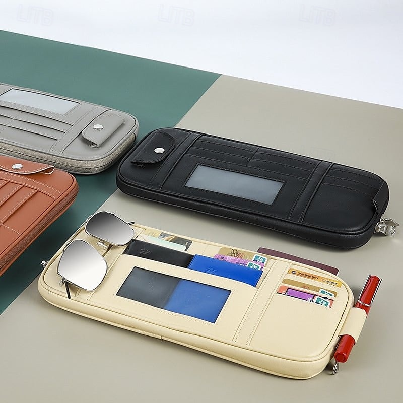 Borsa portaoggetti per visiera parasole per auto, custodia multifunzionale per visiera parasole con porta carte, tasca porta documenti, passante per penna, custodia per CD per accessori interni auto del 2025 a $20.99 –P7
