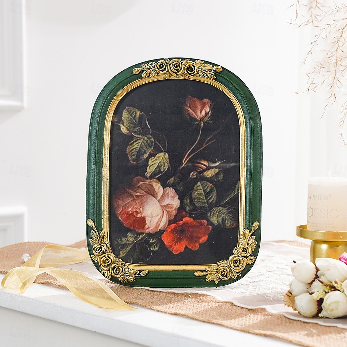 Resin Ghost Reading Rose Arched Desktop Decorative Photo Frame, Home Decor Figurine for Bedroom, Study, Office Desk, Photo Display, and Photography Props 2025 - $20.99 –P7