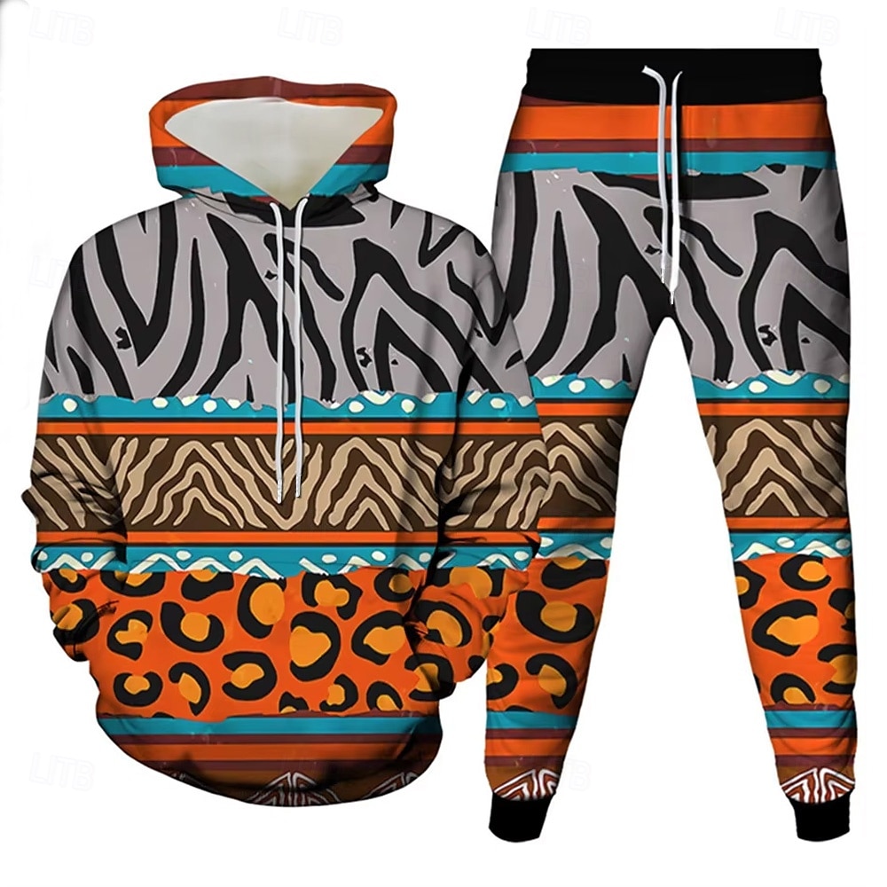 Per uomo Grafico 2 pezzi Set di felpe 3D Tuta Felpa con Cappuccio Manica Lunga Pantaloni lunghi Con Cappuccio Casual Quotidiano Athleisure Stampa 3D Primavera Autunno Inverno Rosso arancione Rosso del 2025 a $39.99 –P2