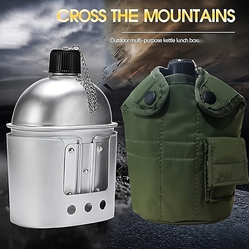 Borraccia in alluminio, set di tazze e borse, borraccia portatile per campeggio all'aperto, sopravvivenza, esperienza nella natura, escursionismo e attrezzatura per zaino in spalla solo per cucinare del 2025 a $142.99 –P6
