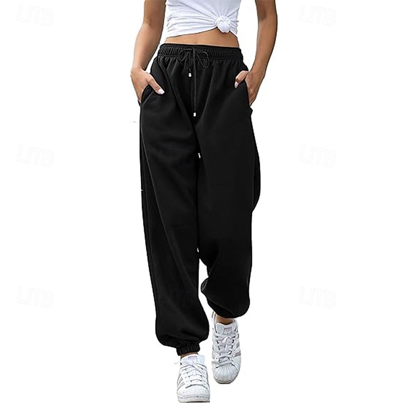 Per donna Pantaloni Cargo Pantaloni Eleganti Streetwear Casual Lunghezza intera Naturale Semplice Tasca Design con Coulisse Elastica Comodo All'aperto Streetwear Ferie Grigio scuro Aalbicocca Marrone del 2025 a $26.99 –P2