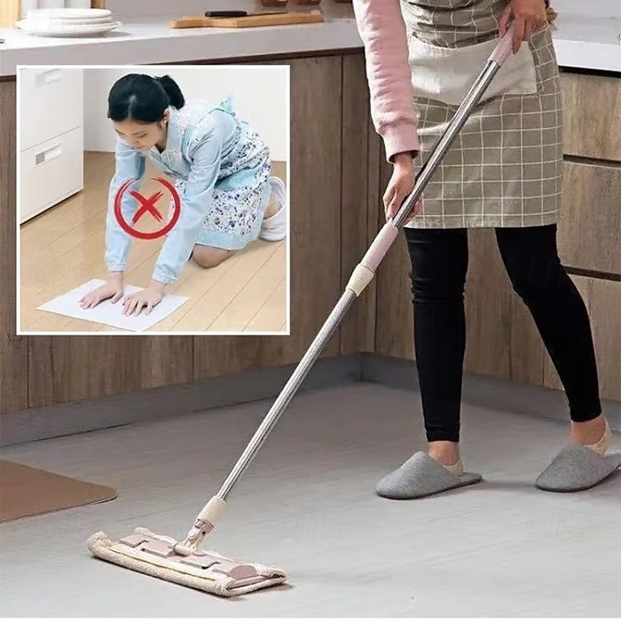 Queens Finders, mocio in microfibra girevole a 360 gradi, mocio piatto regolabile con manico in acciaio inossidabile e 4 panni lavabili riutilizzabili per la pulizia della casa del 2025 a $23.99 –P19