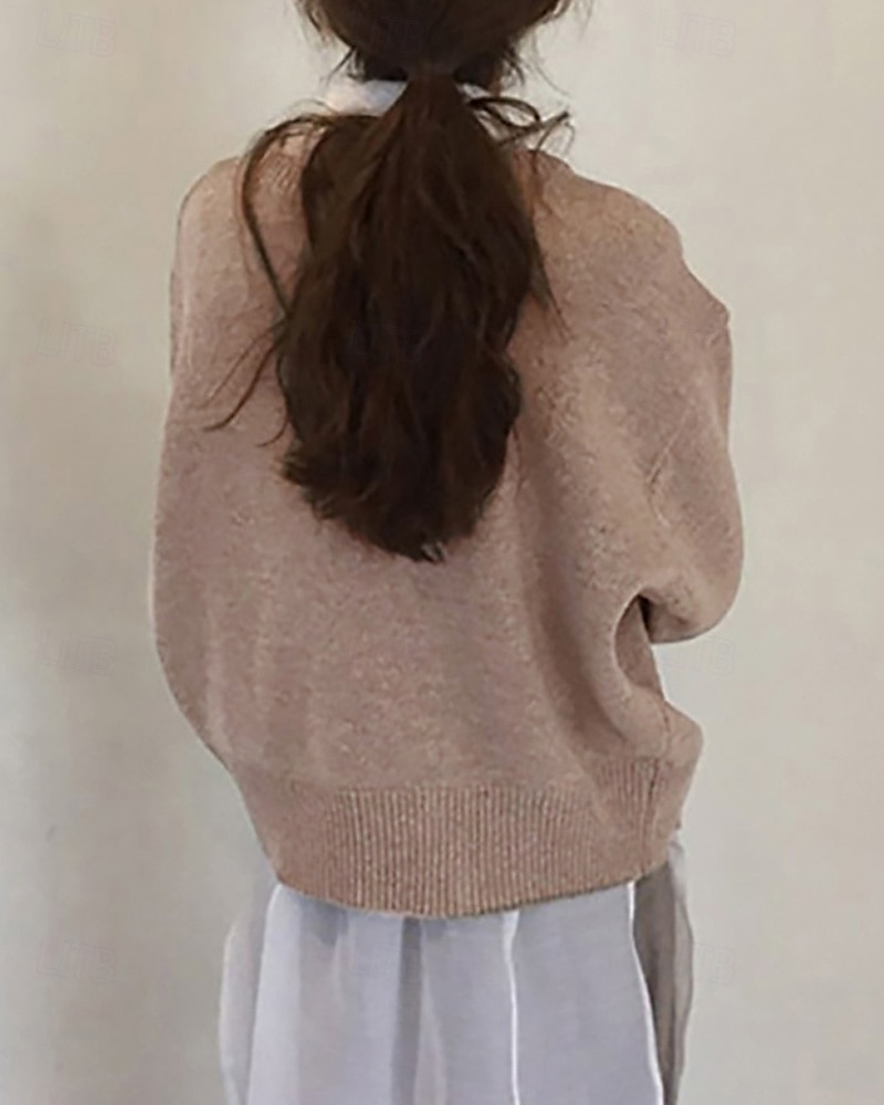 Damskie Sweter Sweter rozpinany Moda Moda miejska Codzienny Jednokolorowe Prążkowany Otwarty przód Dzianiny Asymetryczne obszycie Długi rękaw Zwykłe topy Robić na drutach Święto Wyjściowe Weekend 2025 - $27.99 –P2