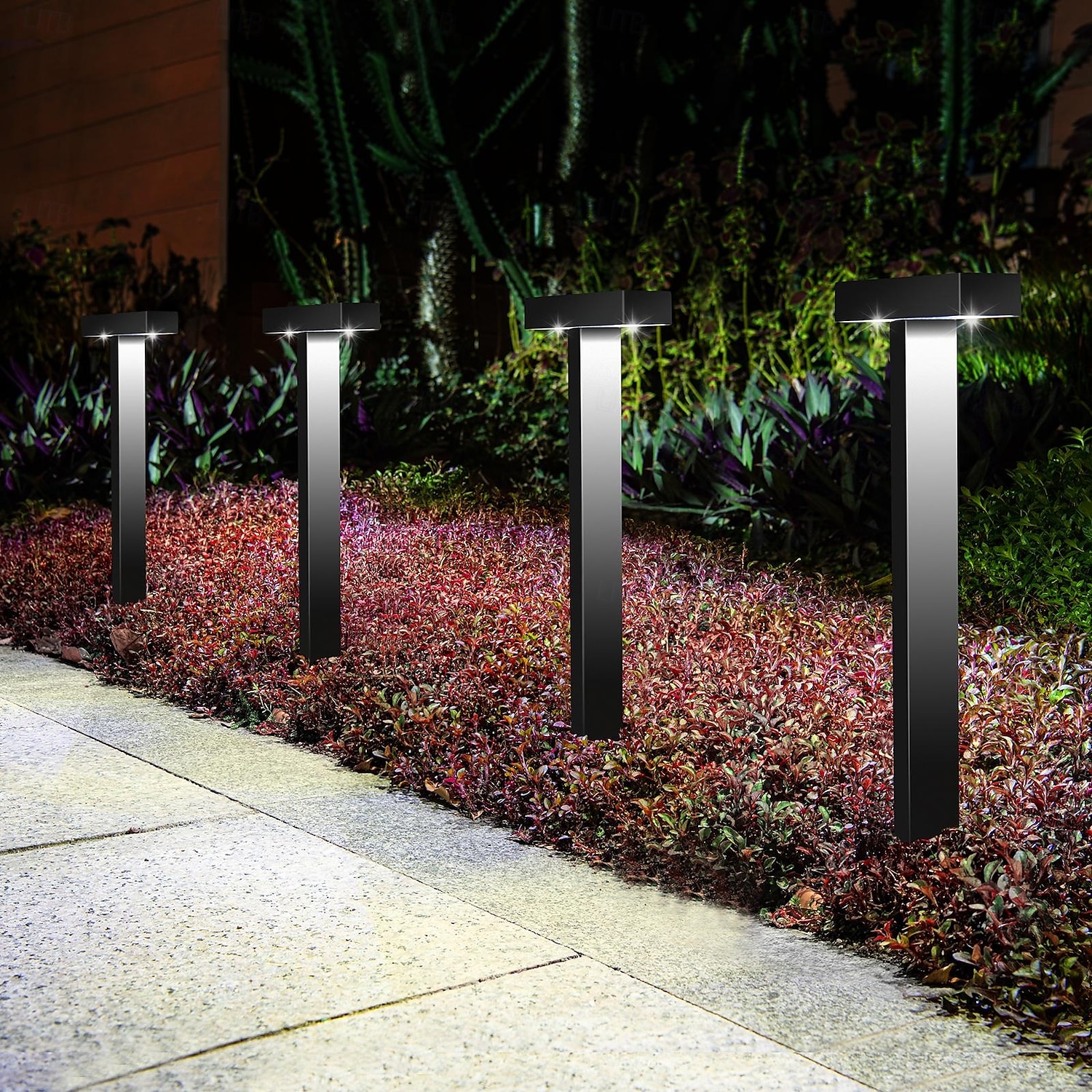 2/4 buc lumină solară pentru alee, lumină de grădină exterioară, iluminare automată impermeabilă, la întuneric, casă, grădină, gazon, Crăciun, Halloween, decorațiuni, lumină solară de sol 2025 - $39.99 –P10