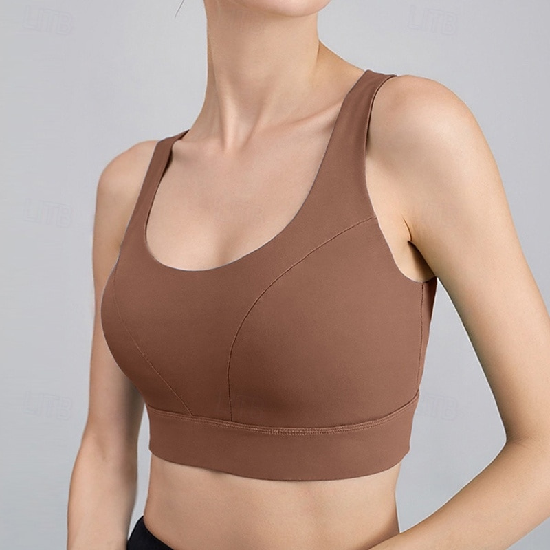 Dam Träningslinnen Sportbehåar Underkläder Medium stöd Andningsfunktion Trådlös Vadderad Enfärgad / vanlig färg Sport Sportkläder Vit Blå Gym Kondition Yoga 2025 - $20.99 –P6