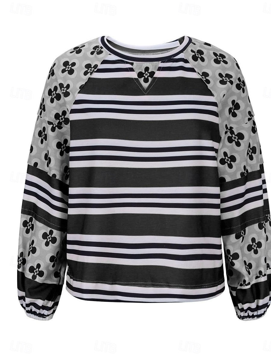 Pentru femei Hanorac pulover Geometric Dungi Casual Manșon Lung Stil Nautic Topuri obișnuite Stradă Zilnice Imprimeu Negru Verde Deschis Roșu-aprins Portocaliu Toamnă Iarnă 2025 - $39.99 –P9