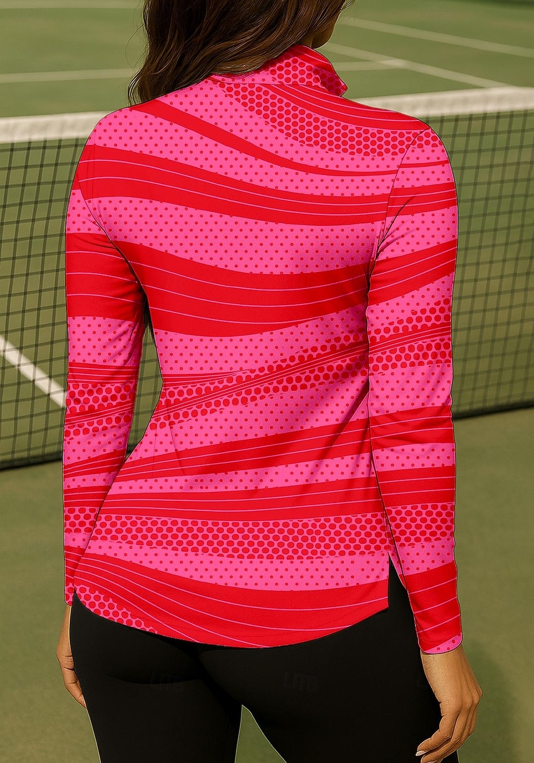 Damskie Geometryczny Koszula Koszulka sportowa Koszulka polo Koszulka do tenisa Długi rękaw Zamek Kwiaty UPF50+ Odporny na UV Wysoka elastyczność Odprowadza wilgoć Oddychający Siatkówka Bransoletka 2026 - $22.99 –P2