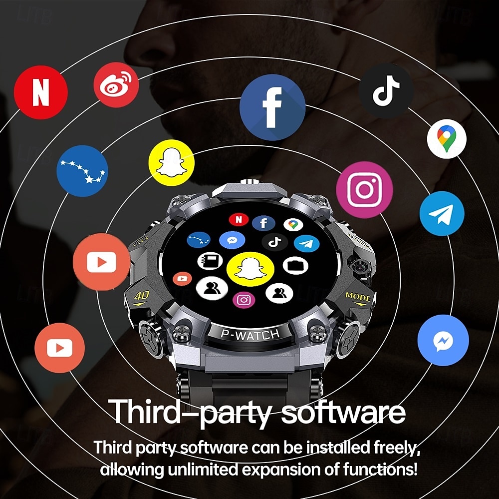 P888 Chytré hodinky 1.508 inch Inteligentní hodinky Bluetooth 4G Krokoměr Záznamník hovorů Sledování aktivity Kompatibilní s Android iOS Muži GPS Dlouhá životnost na nabití Voděodolné IP68 22mm 2025 - $92.99 –P9