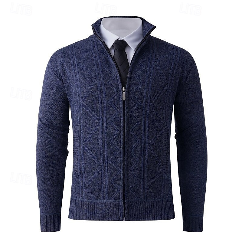 Homens Sueter Cardigan Suéter Cortado Suéter com zíper Suéter de malha Estriado Tricotar Tops regulares Tosão Tecido Colarinho Chinês Moda Clássico Férias Roupa Diária Roupa Outono Inverno Vermelho de 2025 por $24.99 –P10