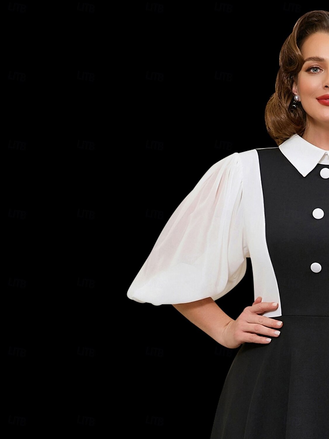 Retro Vintage 1950er Rockabilly Midlänge A-Linien-Kleid Ausgestelltes Kleid A-Linie Damen Urlaub Büro / Karriere Party & Abend Erwachsene Kleid Frühling & Sommer 2025 - $53.99 –P9
