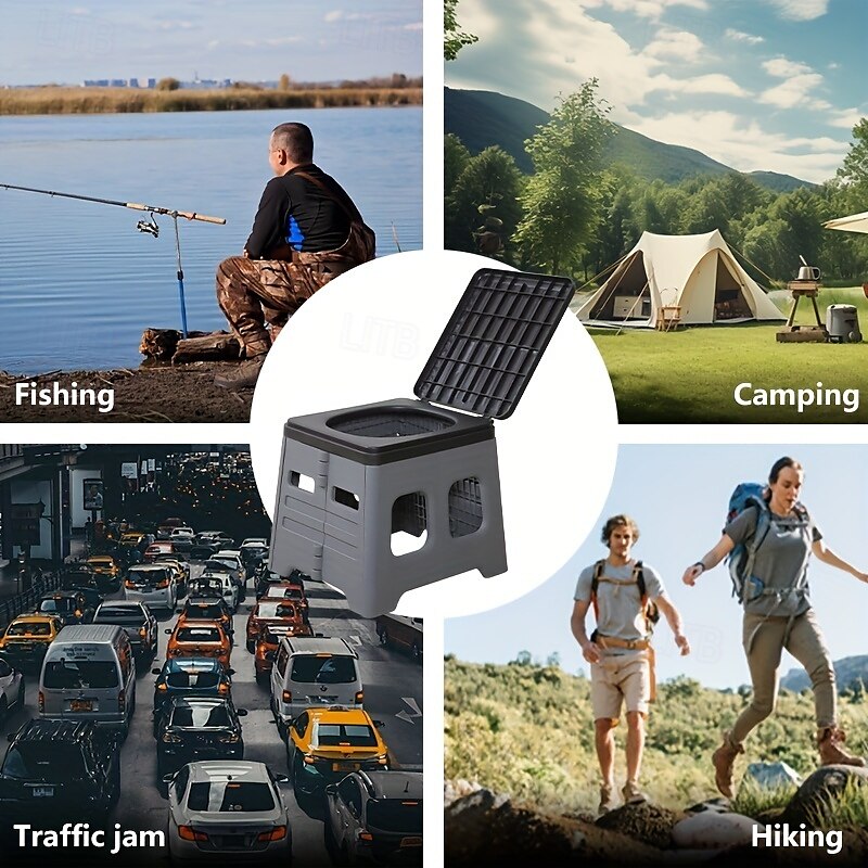 Portable Folding Emergency Toilet with Lid - Ideal for Camping Hiking & Car Travel  Durable ABS Material Portable Toilet for Camping 2025 - $100.99 –P4