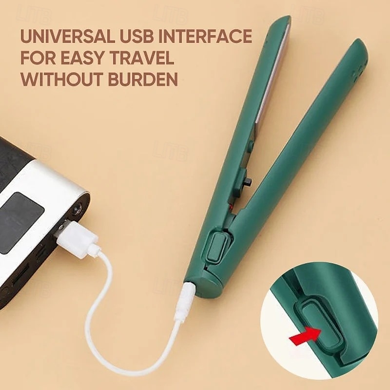 Mini krultang met dubbele functie, USB-stijltang en krultang, twee in één, draagbare stylingtool, zachte warmte voor haarverzorging, gebruik op reis 2025 - $15.99 –P12