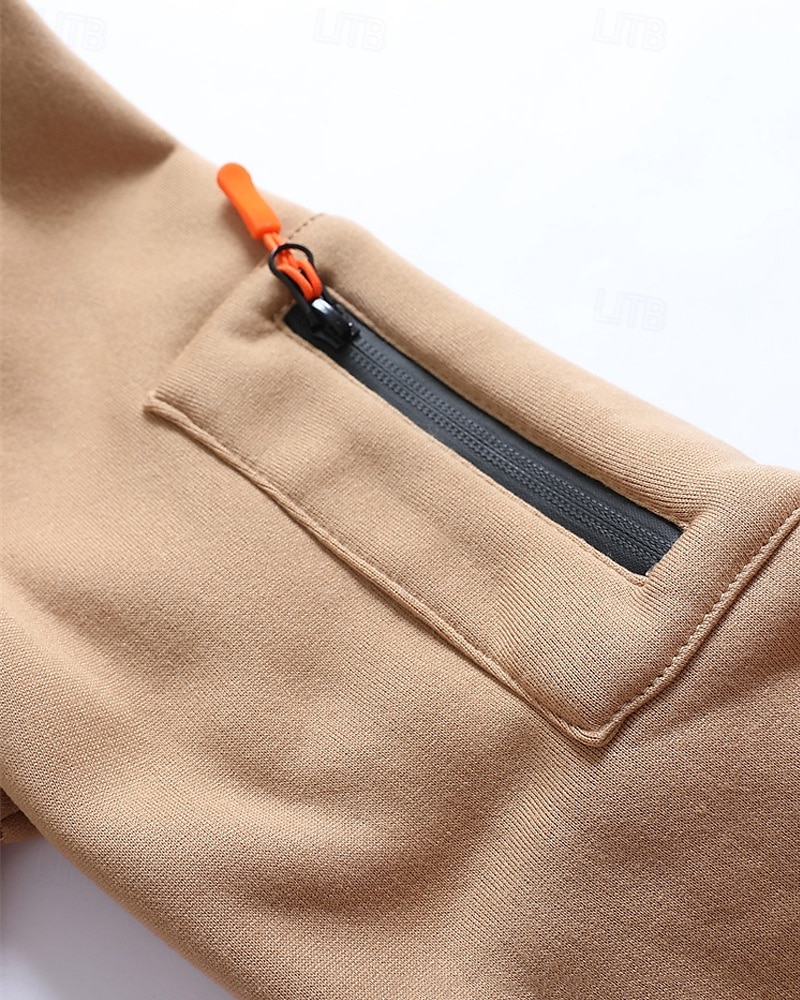 Voor heren Trui met capuchon Hoodie met kwartrits Zwart Wit Wijn Leger Groen Rood Capuchon Effen Zak Kwart ritssluiting Sport & Outdoor Dagelijks Feestdagen Polyester Streetwear Basic Casual Lente 2025 - $23.99 –P19