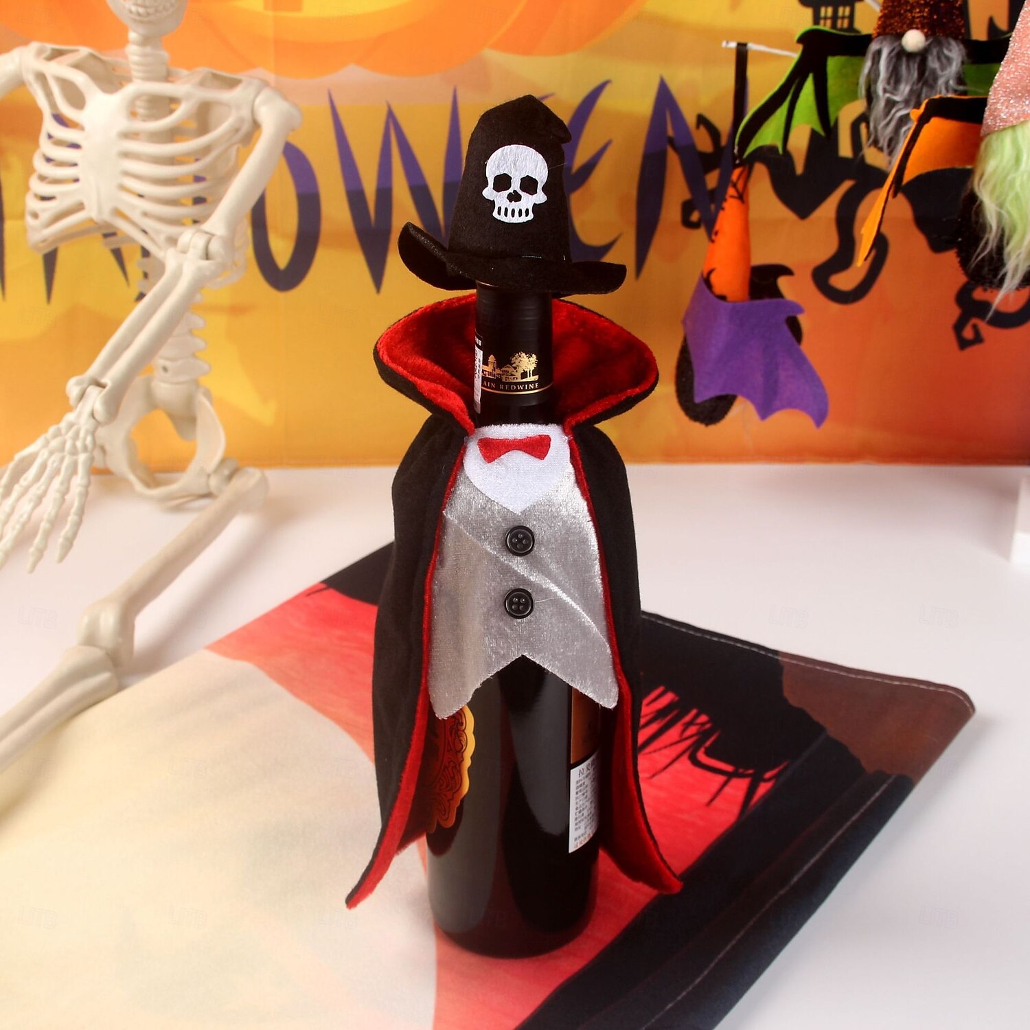 halloweeni borosüveg ruhatakaró pezsgőszsák étkezőasztal halloweeni közös lúd konyhapult borosüveg dekoráció 2025 - $10.99 –P4