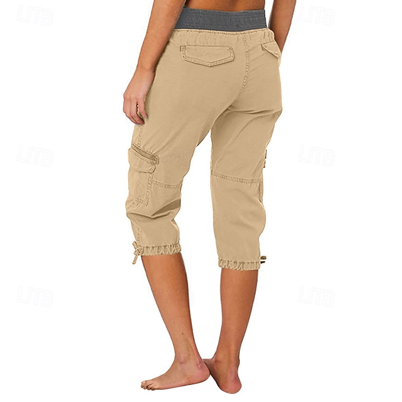 Femmes Pantalons Cargo Pantalons de randonnée Extérieur Coupe régulière Respirant Bas Avec Poches Noir Vert Véronèse Coton Camping / Randonnée Course S M L XL XXL de 2025 ? $22.99 –P13
