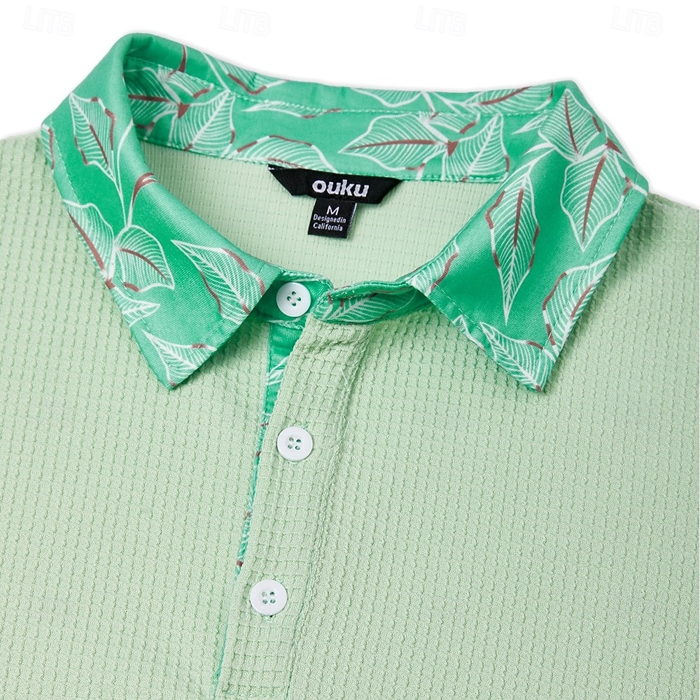 Herre Med Tekstur Golf skjorte Avslappet Virksomhet Klassisk Kortermet Mote Moderne Helfarge Hawaii Knapper Sommer Vår Vår sommer Normal Svart Hvit Grønn Kakifarget Med Tekstur 2026 - $20.99 –P1