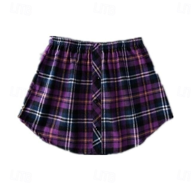 extensor de camisa versátil em camadas saia com bainha falsa para mulheres xadrez meia saia cobertura inferior para moletons blusas com capuz look casual chique de 2025 por $14.49 –P11