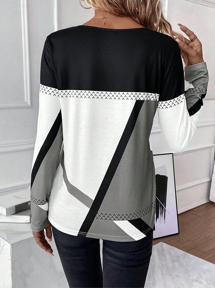 Pâques Femmes T-shirt Graphique Plaid ancien Élégant Classique manche longue Col ras du cou Col rond Hauts Réguliers Quotidien Imprimé Noir Rouge Bleu Violet Marron Été Printemps Automne de 2025 ? $22.99 –P5