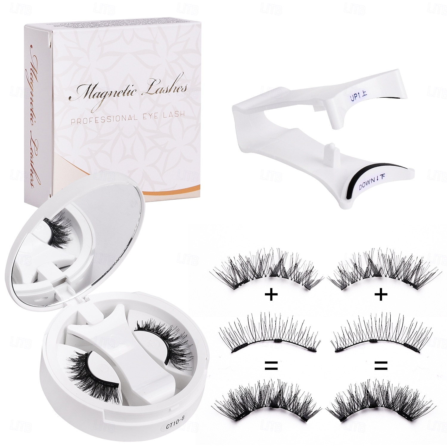 Cils magnétiques souples, boîte tout-en-un, kit de cils magnétiques réutilisables avec applicateur, aspect naturel, cils de chat légers, poils duveteux, faux cils doux pour un usage quotidien, outils de 2025 ? $10.99 –P12