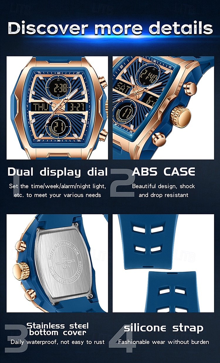 SANDA подарок для женщин и мужчин цифровые часы большой циферблат спортивные часы на открытом воздухе повседневные светящиеся часы-стоп будильник таймер силиконовые часы 2026 - $37.99 –P18