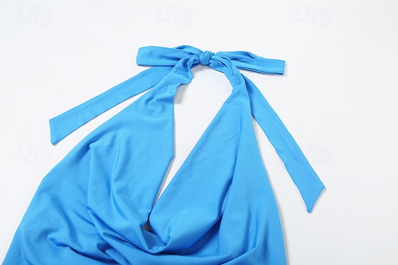 Femmes Élégant Vacances ancien Jupe Ensembles Sans manches Décolleté plongeant Fleuri Graphique À lacets Froncé Imprimé Vacances Soirée Sortir Bleu Été Coupe régulière de 2025 ? $37.99 –P5