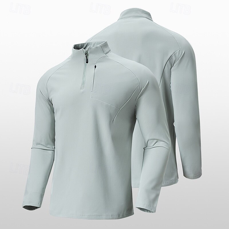 Per uomo Camicia da escursionismo cima dell'escursionismo Felpa con cappuccio e zip Manica Lunga Collo alla coreana Top Esterno Leggero Traspirante Poliestere Nero Verde militare Marrone Allenamento del 2025 a $41.99 –P5