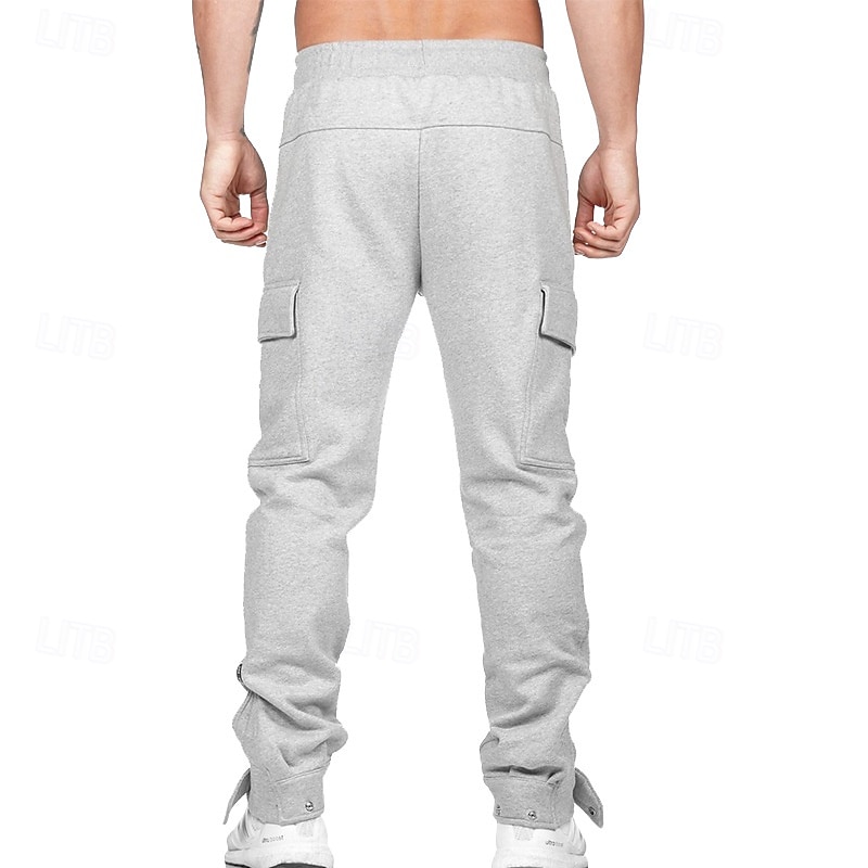 Herre Joggebukser Jogger Bukser Uformelle bukser Lomme Elastisk midje Snorer Ensfarget Komfort Full lengde utendørs Daglig Løp Ferie Enkel Grå Elastisk 2025 - $27.99 –P2