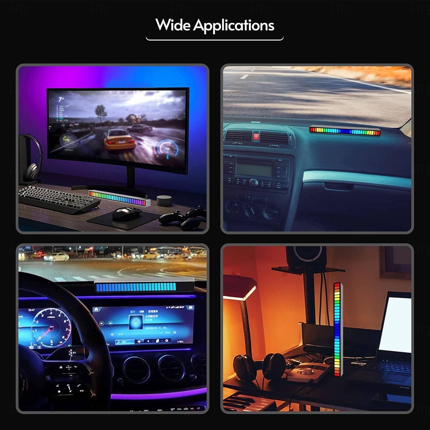 RGB-Tonabnehmer mit Sprachaktivierung, Rhythmuslicht, 32 LED-Leiste, Klangsteuerung, Umgebungslicht, Schallpegelanzeige, Musikspektrummesser, Audio-Display-Visualisierer 2025 - $24.99 –P6