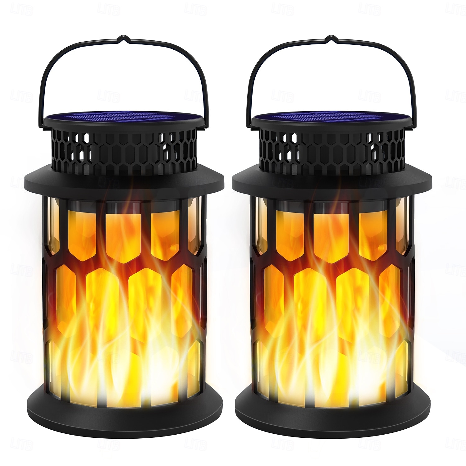 1 stk halloween jul utendørs solcelledrevet vanntett blinkende flamme håndholdt lykt 28 led-stråler gårdsplass hage plen sti anhengslampe hengende lys dekorativ lys landskapslys 2025 - $20.99 –P4