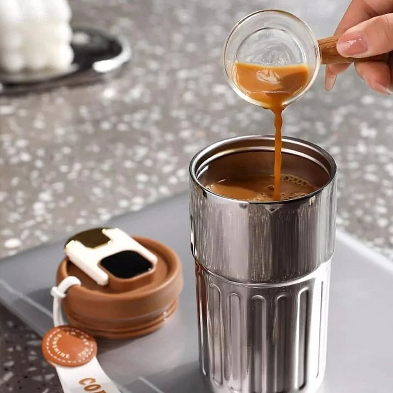 2025年 温度表示付きコーヒー魔法瓶、ステンレススチール製断熱トラベルマグ、女性用ポータブルウォーターボトル、漏れ防止保温保冷カップ  コレクション – $12.99 –P9