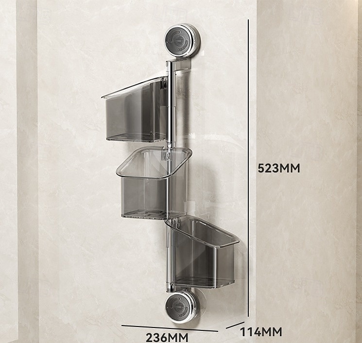 Suction Cup Wall Mounted Organizer Basket, Rotating Drill-Free Kitchen Storage Rack for Garlic Ginger Spice, Bathroom Hanging Storage Bin for Shower and Toiletries 2025 - $21.99 –P12