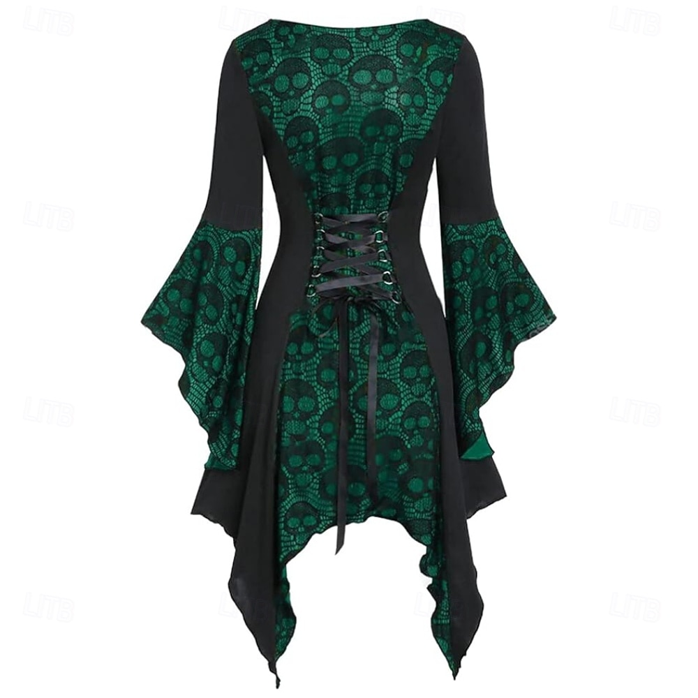 Retro Vintage Punk & Gothic Mittelalterlich Korsett Maskerade Hexe Gothic Mädchen Spitze Kostüm Damen Fantasie Steampunk Walpurgisnacht Karneval Maskerade Party / Abend Erwachsene Korsett 2026 - $38.99 –P7