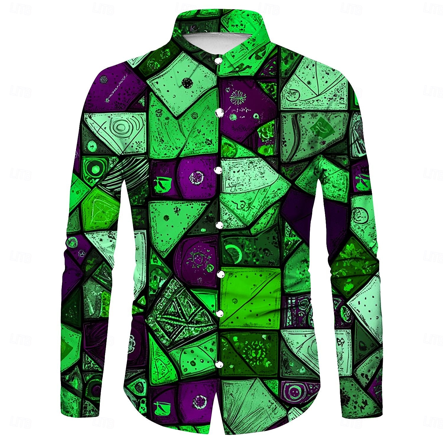 Retrò Vintage Anni '70 Camicia Disco Geometrico Psichedelico Per uomo Halloween Carnevale Festival Musicale Parata dell'Orgoglio Festa a tema retrò Adulti Camicia del 2025 a $23.99 –P3