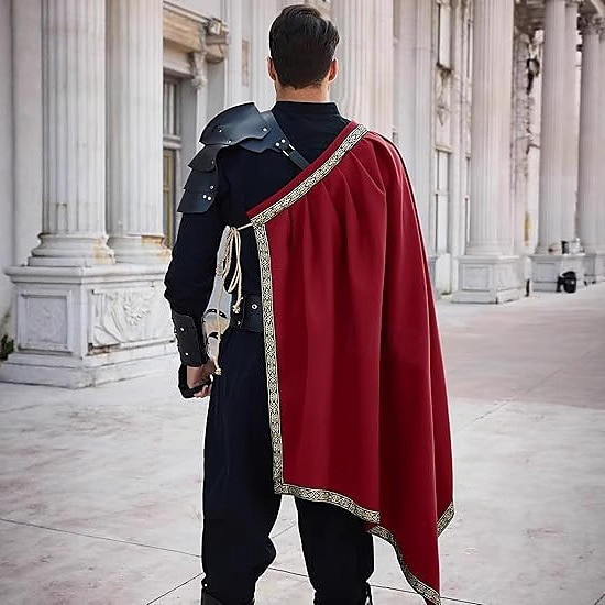 Retro Antiguo Medieval Renacimiento Capa Chales Guerrero Caballero caballero celta Disfraz Hombre Celta Víspera de Todos los Santos Carnaval Rendimiento Fiesta LARP Adultos Capa 2026 - $56.99 –P3