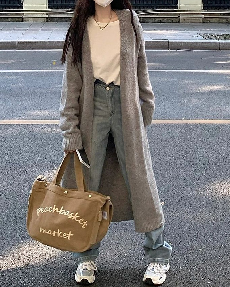 Damskie Sweter Sweter rozpinany Moda Moda miejska Codzienny Jednokolorowe Prążkowany Otwarty przód Dzianiny Długi rękaw Długie topy Robić na drutach Święto Wyjściowe Weekend Żółtobrązowy Ciemnoszary 2025 - $27.99 –P6