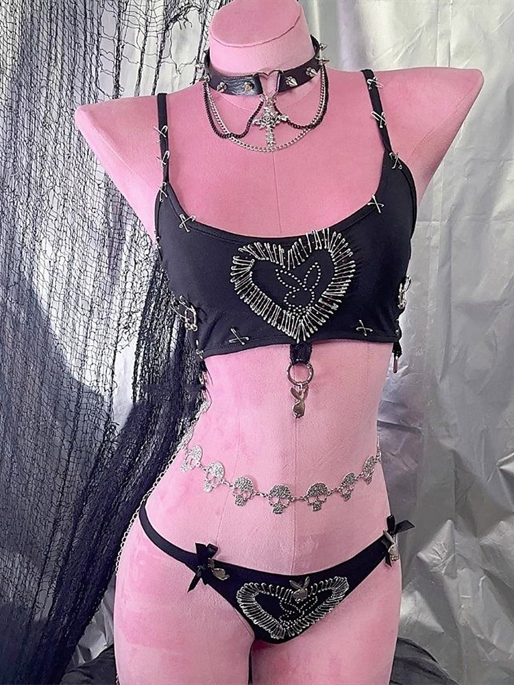 Dámský halloweenský opasek s lebkou – gotický řetízek kolem pasu z legíny na kostýmní večírky, cosplay a večerní zábavu 2025 - $14.99 –P3