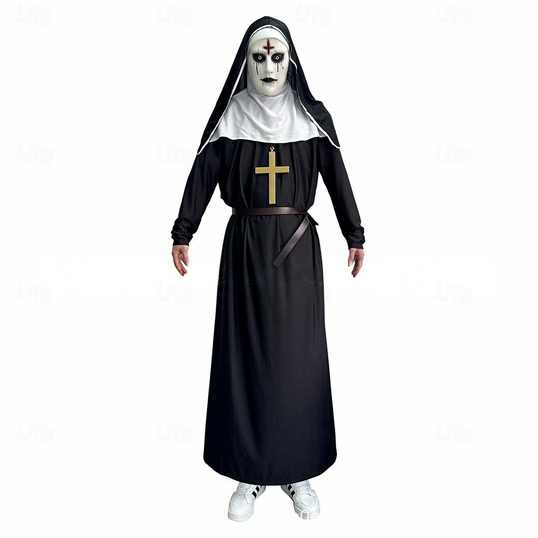 Valak předvečer Všech svatých Cosplay kostým Maska Plná hlava Jeptiška Horor Dospělé Unisex předvečer Všech svatých Karneval Výkon Párty Jednoduché Halloweenské kostýmy Oblékněte se 2025 - $48.99 –P5