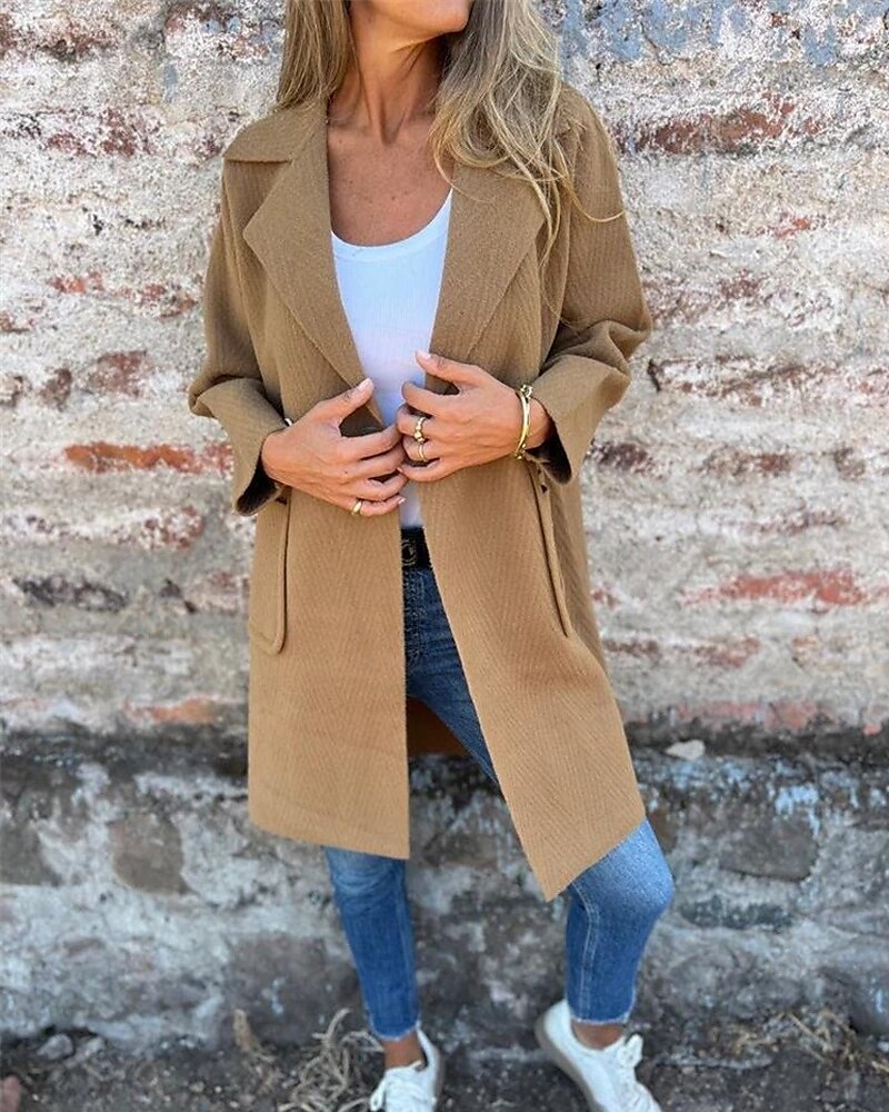 Per donna Cappotto Trench Caldo Confortevole Tasca Bottoni Moda Moderno Casual Semplice Uscire Weekend Doppiopetto Lungo Bavero a lancia Vestibilità regolare Manica Lunga Capispalla Nero Bianco del 2025 a $31.99 –P2
